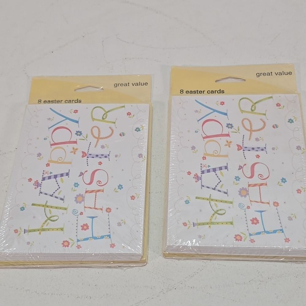 2 Packs of 8 American Greetings Easter Cards w/Envelopes‎